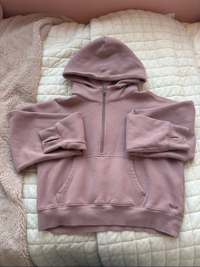 Aritzia Mauve/Pink Half-Zip Hoodie Sweater